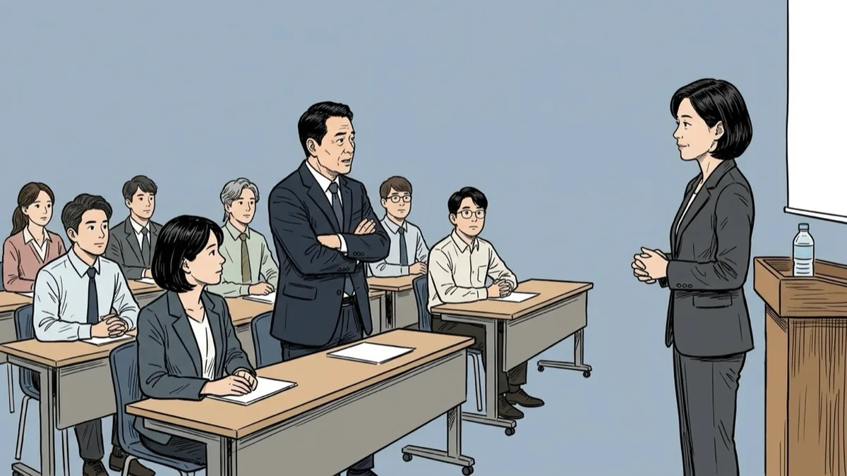 강의 중 공격적인 질문이 나왔을 때 — 강사가 쓰는 세 문장